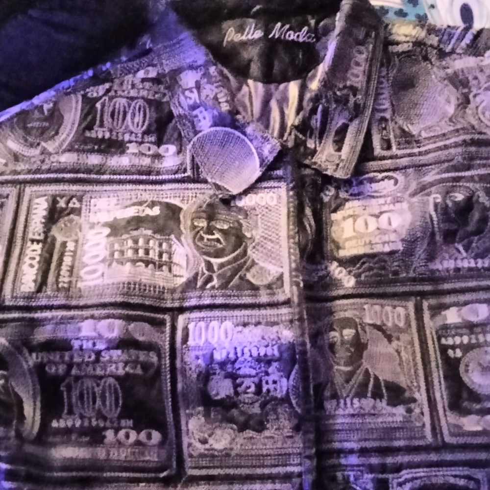 90s vintage Pelle Moda world currency leather jacket size 3xl